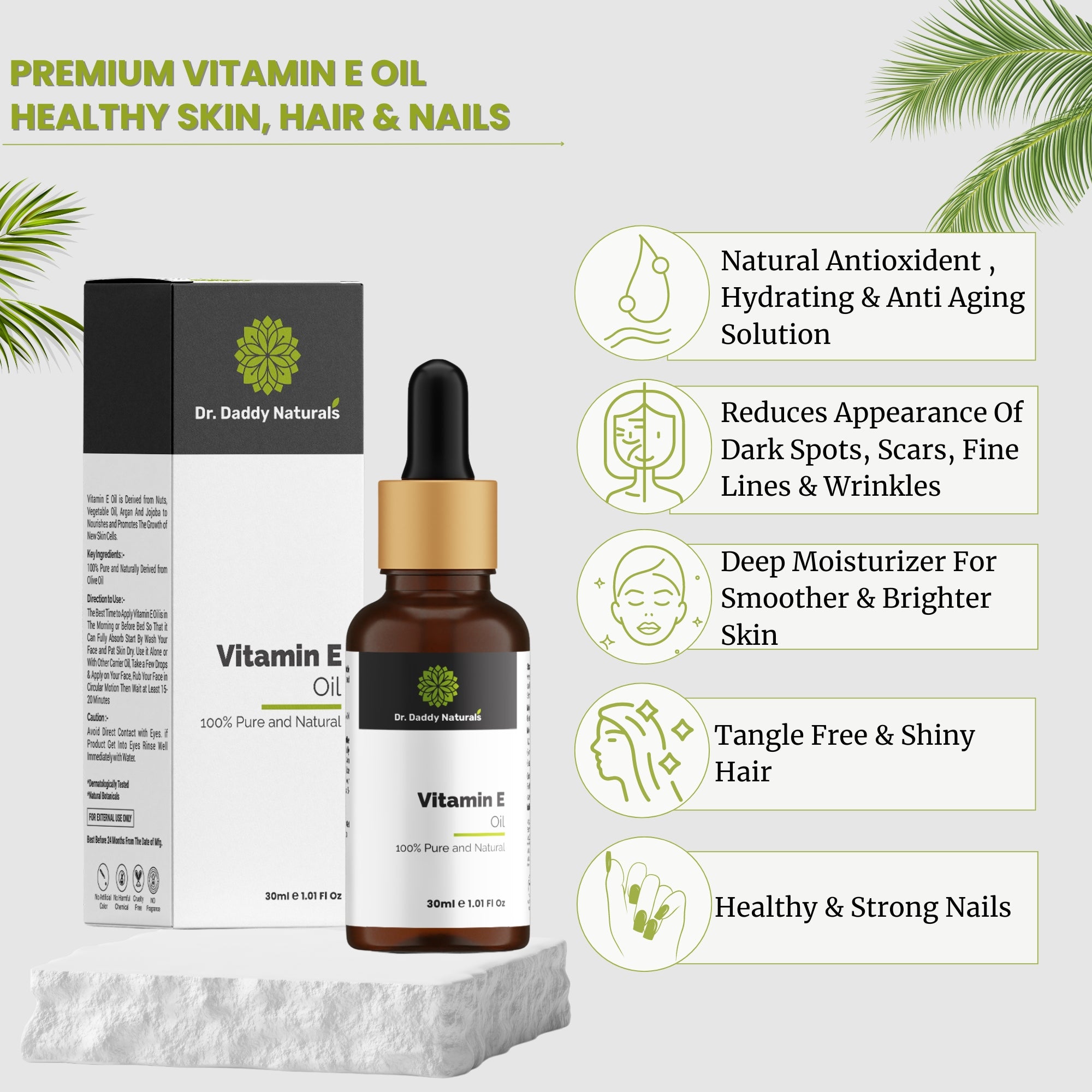 Vitamin E Oil For Hair & Face - Dr. Daddy Naturals